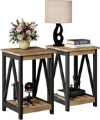ChooChoo Farmhouse End Table, Rustic Vintage End Side Table - Image 4