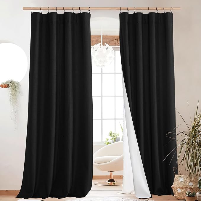 NICETOWN Black out Linen Curtains by NICETOWN