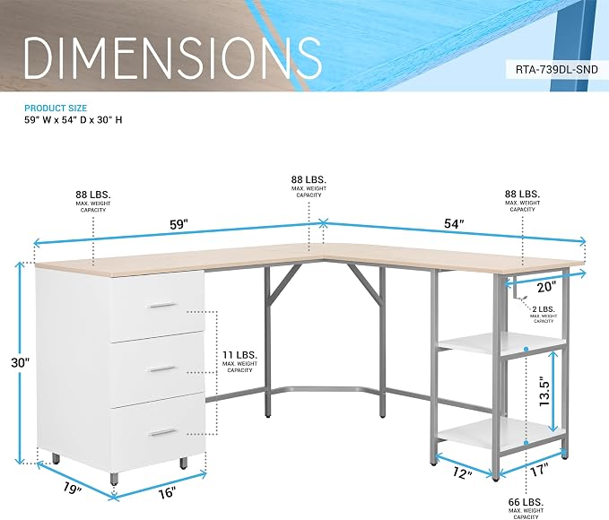 Techni Mobili L Shaped Desk - Image 3