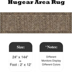 2x12 Brown Vintage Floral Washable Runner Rug - Image 2