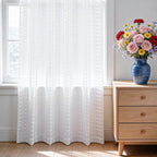 SpaceDresser Check Sheer Curtains 90 Inches Long - Image 3