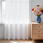 SpaceDresser Check Sheer Curtains 45 Inches Long - Image 3