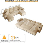 Modular Sectional Sleeper Sofa Bed, Couches - Image 3
