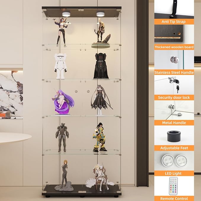 LFT HUIMEI2Y Glass Display Cabinet 5-Shelf - Image 4