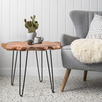 27.5 Inch Live Edge Side Table, Wood Freeform Small End Table - Image 5