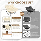 SUNCROWN Oversized Wicker Rocking Chair Indoor Outdoor, 450 LBS Heavy Duty - Image 9