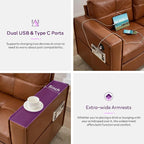 TYBOATLE Brown Leather Sofa Couch Sectional Couches - Image 8