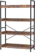 HCHQHS 4 Tier Bookshelf, Adjustable Industrial Bookcase, Vertical Tall Book by HCHQHS