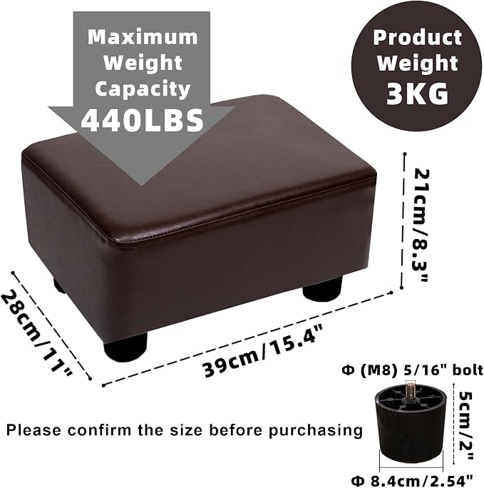 CAROLMADE Small Foot Stool Ottoman Footstool - Image 3