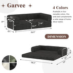 Garvee 78" Convertible Sleeper Sofa Bed, Plush Corduroy Futon Loveseat - Image 2