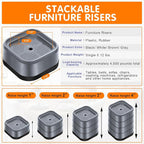 shouwuhho 6 Pack Furniture Risers Adjustable Bed Risers Heavy Duty Lifts Height - Image 2
