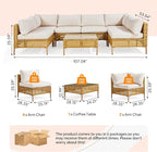 VINGLI 7 Piece Patio Sectional Furniture Set, Wicker Outdoor Furniture - Image 2