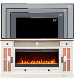 OKD Fireplace TV Stand for 80 Inch TV, Farmhouse Entertainment Center - Image 6