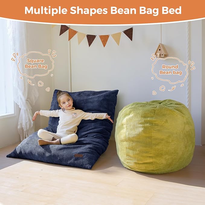 MAXYOYO 3 in 1 Kids Bean Bag Chair Couch, Convertible Chair Folds from Bean Bag - Image 3