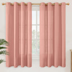 YoungsTex Dusty Rose Linen Curtains 63 Inches Length by YoungsTex