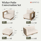 MIXPATIO Patio Sectional Furniture Set, 6 Piece Outdoor Wicker Sofa Patio Couch - Image 6