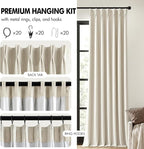 MIULEE Linen Pinch Pleated 100% Blackout Linen Curtains 40x90 Inches | Room - Image 8