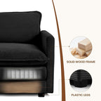 ROWHY Single Armchair with Ottoman, Modern Corduroy Cloud Couch with - Image 4