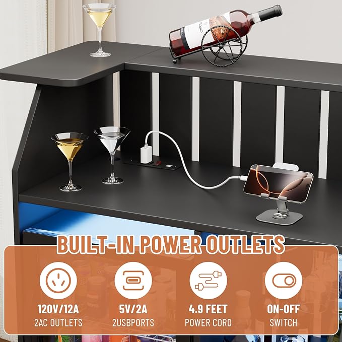 U-Shape Bar Table, Home Bar Unit - Image 6