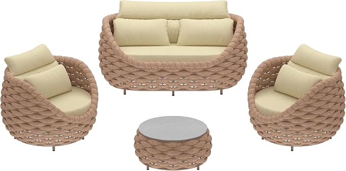 TWT Outdoor Patio Furniture Set-5 Pieces Aluminum Sectional Sofa, Metal Patio - Image 6