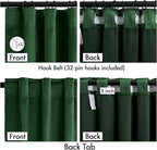 MIULEE Velvet Curtains 50W x 108L 2 Panels Hunter Green Blackout Curtains | - Image 3