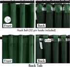 MIULEE Velvet Curtains 50W x 96L 2 Panels Hunter Green Blackout Curtains | - Image 3