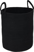 XUANGUO Black Cotton Rope Laundry Basket Hamper by XUANGUO