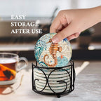 Teivio Absorbing Stone Sea Ocean Life Coasters - Image 4