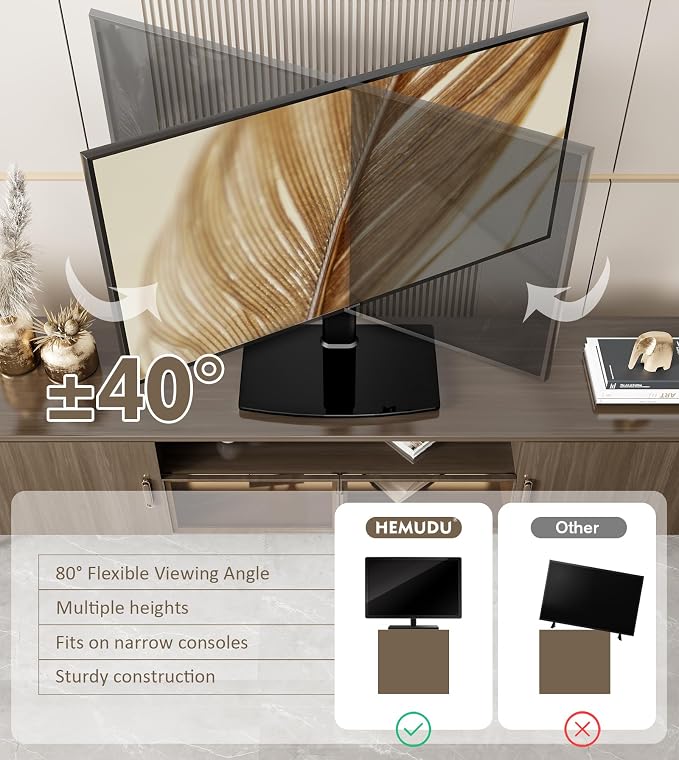 Universal Swivel/Table Top TV Stand 27 to 60 inch TVs 80 Degree Swivel - Image 3