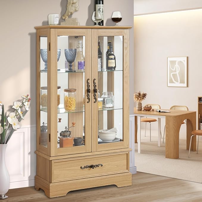 Lighted Glass Curio Display Cabinet - Image 7