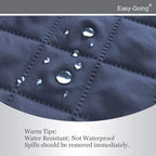 Easy-Going Reversible Couch Cover, Large Futon Sofa, Dark Blue/Ivory | Machine - Image 4