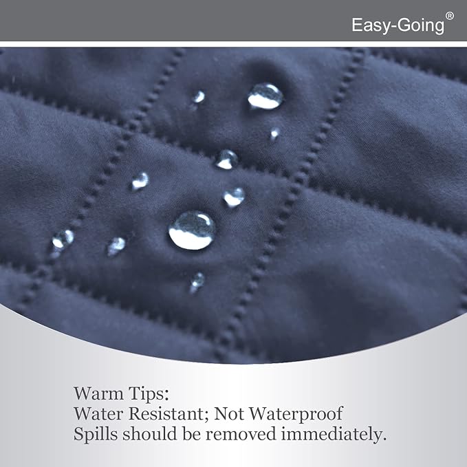Easy-Going Reversible Couch Cover, 3 Cushion Sofa, Dark Blue/Ivory | Machine - Image 4