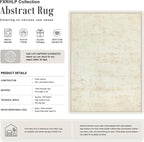 Area Rug Living Room: 4x6 Modern Washable Indoor Soft Carpet Beige | - Image 2