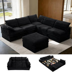 Upgrade Boneless Couch with Storage, Extra Deep&High Seat Modular Sectional by Unknown