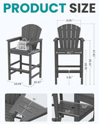 SERWALL Tall Adirondack Chairs Set of 2 - Image 2