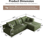 95" Cloud Sectional Couch with L-Shape Chaise, Modular Comfy Sofa Chaise Longue - Image 2