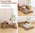 61" Convertible Sofa Bed Loveseat, Memory Foam Boneless Floor Couch - Image 7