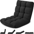 Folding Floor Gaming Chair, 14-Position Adjustable Backrest, Skin-Friendly by Avocahom