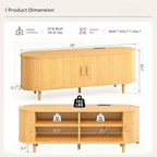 58" Mid Century Modern TV Stand, Wood TV Consoles - Image 3
