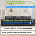 Oprisen 120" Modular Sectional Sofa, Comfy Cloud Couch Sectional Sofa, Velvet - Image 3