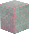 JONATHAN Y Callista 18-Inch Sage Gray/Pink Modern Ceramic Tiled Cube Side Table by JONATHANY