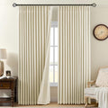 Pinch Pleated Linen Curtains 100% Blackout 84 Inches Long by AUSSPVOCT
