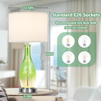BesLowe 26in Tall Glass Table Lamps Set of 2 - Image 5