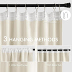 MIULEE Beige White Back Tab Blackout Curtains 52x102 Inch Long 2 Panels Set | - Image 3