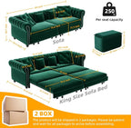 89" Velvet Pull Out Couch Bed - Image 2