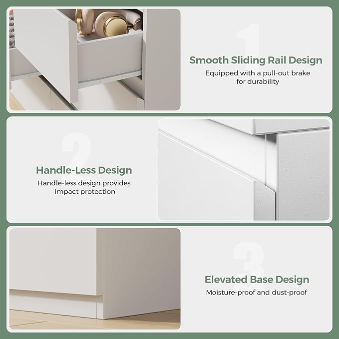 Jocoevol Modern White 7 Drawer Dresser - Image 6