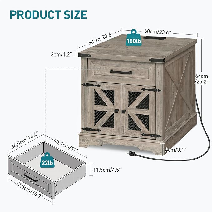 RALGEND Farmhouse End Table - Image 2