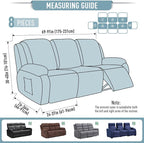 TAOCOCO Recliner Sofa Covers 8-Pieces Stretch Large Couch Covers - Image 5