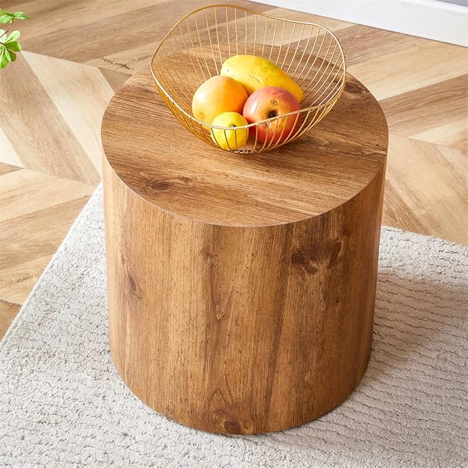 Round Side Table, End Table Living Room Table, Sofa Couch Bedside Table by BAOPIN