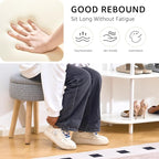 Wimarsbon Pouf Ottoman, 100% Cotton Knitted Boho Footstool, Round Footrest - Image 4